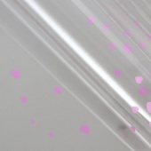 Плёнка прозрачная "Сердечки", цвет фиолетовый, 60 х 60 см фото на сайте Hobbymir.ru