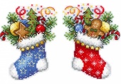 Набор для вышивания ЖАР-ПТИЦА Новогодний носок 12*9 см фото на сайте Hobbymir.ru