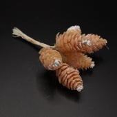 Декоративный букетик-шишки в инее, 6 шт, цв. персиковый фото на сайте Hobbymir.ru