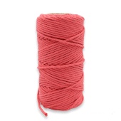 Веревка кручёная для макраме 100% Хлопок, 4мм х 100м(+/-1), цв. темно-розовый фото на сайте Hobbymir.ru
