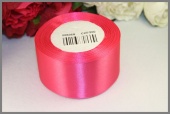 Однотонная атласная лента 50мм * 23м (+-1м) цвет яркий неоново-розовый фото в интернет-магазине Hobbymir.ru
