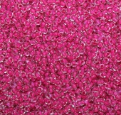 Бисер  круглый 12/0 цвет 140 с ярко-розовым отверстием прозрачный, 10 г фото на сайте Hobbymir.ru