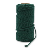 Веревка кручёная для макраме 100% Хлопок, 4мм х 100м(+/-1), цв. темно-зеленый фото на сайте Hobbymir.ru