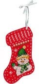 Набор для вышивания ЖАР-ПТИЦА Новогодний носок из фетра «Привет от снеговика» 8х14 см фото на сайте Hobbymir.ru