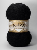 Пряжа ALIZE "ANGORA GOLD" цвет черный, 80% акрил, 20% шерсть, 550м, 100гр фото на сайте Hobbymir.ru