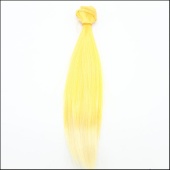 Волосы-тресс для кукол "Прямые" длина волос 25 см, ширина 100 см, цвет ярко-желтый,св.желтый фото на сайте Hobbymir.ru