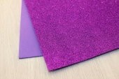 Фоамиран глиттерный, 1мм,  20см*30см, цвет фиолетовый фото на сайте Hobbymir.ru