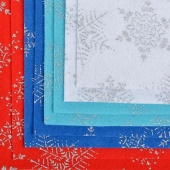 Фетр листовой глиттерный Снежинки 1,4мм 20х30см, цв. голубой фото на сайте Hobbymir.ru