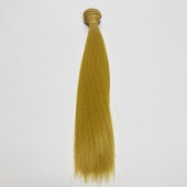 Волосы-тресс для кукол "Прямые" длина волос 25 см, ширина 100 см, цвет т.желтый фото на сайте Hobbymir.ru