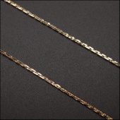 Цепочка с карабином, 45см, звено 4мм, ювелирная сталь, цв. золото фото на сайте Hobbymir.ru