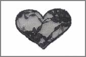 Аппликации клеевые сердце гипюр , цвет черный фото в интернет-магазине Hobbymir.ru