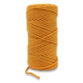 Веревка кручёная для макраме 100% Хлопок, 4мм х 100м(+/-1), цв. темно-желтый фото на сайте Hobbymir.ru
