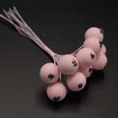 Декоративные ягодки в инее, цвет розовый фото на сайте Hobbymir.ru