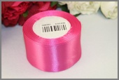 Однотонная атласная лента 50мм * 23м (+-1м) цвет ярко-розовый фото в интернет-магазине Hobbymir.ru