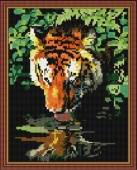Алмазная мозаика "Тигр утоляет жажду", 30Х40 см, арт. EW 10133 фото на сайте Hobbymir.ru