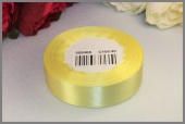 Однотонная атласная лента 25мм * 23м (+-1м) цвет светло-желтый фото в интернет-магазине Hobbymir.ru