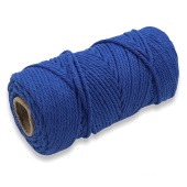 Веревка кручёная для макраме 100% Хлопок, 4мм х 100м(+/-1), цв. синий фото на сайте Hobbymir.ru