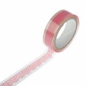 Клейкая лента декоративная пластик"Кружевной орнамент" розовый 1,5 см 10м МИКС 5,1х5,1х2см 1260715 фото на сайте Hobbymir.ru