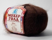 Пряжа Мохер Голд цвет шоколад, 20% акрил, 60% мохер, 20% хлопок, 250м, 50гр фото на сайте Hobbymir.ru