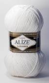 Пряжа ALIZE "Lanagold" цвет белый, 51% акрил, 49% шерсть, 240м, 100гр фото на сайте Hobbymir.ru