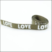 Репсовая лента "LOVE" 15мм *3м,цвет хаки фото в интернет-магазине Hobbymir.ru