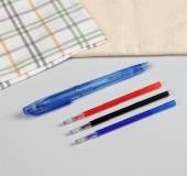 Ручка для ткани термоисчезающая, с набором стержней, цвет белый/розовый/чёрный/синий фото в интернет-магазине Hobbymir.ru