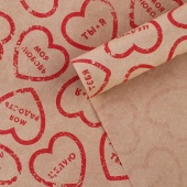Бумага упаковочная крафтовая «Сердечки», 50х70 см фото на сайте Hobbymir.ru