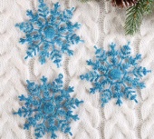 Украшение ёлочное "Снежинка" d-9,5 см, цв. голубой фото на сайте Hobbymir.ru