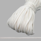 Шнур плетеный 8мм, полиэстер,  цв. 003 белый фото в интернет-магазине Hobbymir.ru