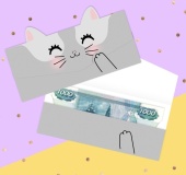 Конверт для денег формовой «Котик», 17,5 х10см фото на сайте Hobbymir.ru
