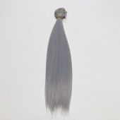 Волосы-тресс для кукол "Прямые" длина волос 25 см, ширина 100 см, цвет серо-голубой фото на сайте Hobbymir.ru