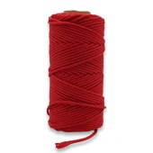 Веревка кручёная для макраме 100% Хлопок, 4мм х 100м(+/-1), цв. красный фото на сайте Hobbymir.ru
