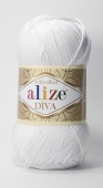 Пряжа ALIZE "DIVA" цвет белый, 100% микрофибра, 350м, 100гр фото на сайте Hobbymir.ru