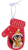 Набор для вышивания ЖАР-ПТИЦА Новогодняя варежка из фетра «Пингвинёнок» 10х13 см фото на сайте Hobbymir.ru