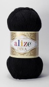 Пряжа ALIZE "DIVA" цвет черный, 100% микрофибра, 350м, 100гр фото на сайте Hobbymir.ru