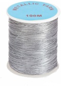 Нить металлизированная 100 м, цвет св.серебро  фото в интернет-магазине Hobbymir.ru