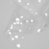 Плёнка прозрачная "Сердечки", цвет белый, 60 х 60 см фото на сайте Hobbymir.ru