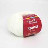 Пряжа Кроха 01 белый, 20% шерсть, 80% акрил, 135м, 50гр фото на сайте Hobbymir.ru