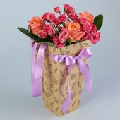 Пакет для цветов "Листочки", 9 х 15 х 27 см 1505897 фото на сайте Hobbymir.ru