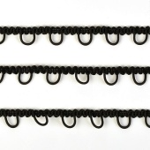 Тесьма с эластичными петлями, шир.15мм, цв. черный фото в интернет-магазине Hobbymir.ru