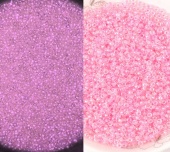 Бисер светящийся в темноте 8/0, цв.  9 блест.розовый/розовый,10г фото на сайте Hobbymir.ru