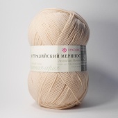 Пряжа Австралийский меринос цвет натуральный, 5% леакрил, 95% мериносовая шерсть, 400м, 100гр фото на сайте Hobbymir.ru