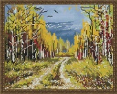 Алмазная мозаика "Осенняя дорога", 40Х50 см, арт. EW 10097 фото на сайте Hobbymir.ru