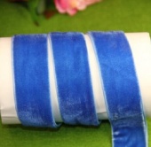 Бархатная лента 2,5см*2м, цвет голубой фото в интернет-магазине Hobbymir.ru