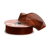 Органза однотонная, 20мм, 3м, цвет-1056 коричневый фото в интернет-магазине Hobbymir.ru
