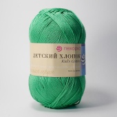 Пряжа Детский хлопок цвет яр.зелень, 100% мерсеризованный хлопок, 330м, 100гр фото на сайте Hobbymir.ru