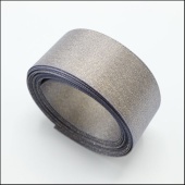 Лента сатин металлик 25мм * 3м, цв. серый фото в интернет-магазине Hobbymir.ru