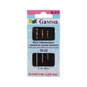 Иглы ручные "Gamma" гобеленовые с двойным ушком, №16-22, 3 шт. фото в интернет-магазине Hobbymir.ru