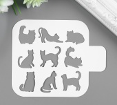 Трафарет пластик "Котята" 9х9 см фото на сайте Hobbymir.ru