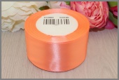 Однотонная атласная лента 50мм * 23м (+-1м) цвет насыщенный оранжевый фото в интернет-магазине Hobbymir.ru